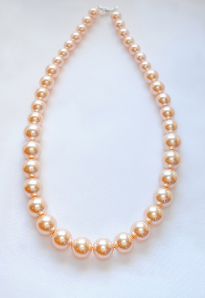 Mother of the Bride Necklace (Swarovski Peach Pearls)